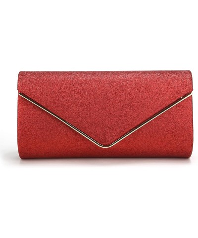 Clutch Purses For Women Evening Bags Sparkling Shoulder Envelope Party Cross Body Handbags Red8 $8.70 Evening Bags