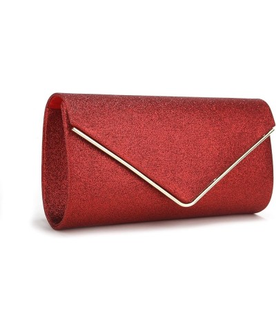 Clutch Purses For Women Evening Bags Sparkling Shoulder Envelope Party Cross Body Handbags Red8 $8.70 Evening Bags