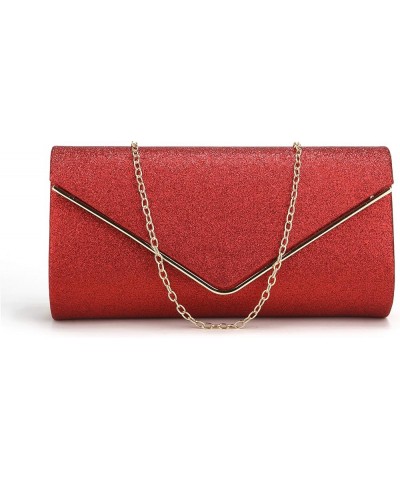 Clutch Purses For Women Evening Bags Sparkling Shoulder Envelope Party Cross Body Handbags Red8 $8.70 Evening Bags