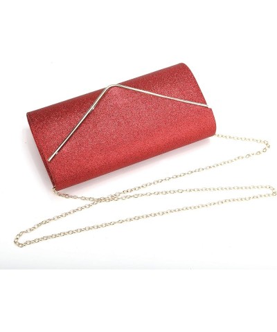 Clutch Purses For Women Evening Bags Sparkling Shoulder Envelope Party Cross Body Handbags Red8 $8.70 Evening Bags