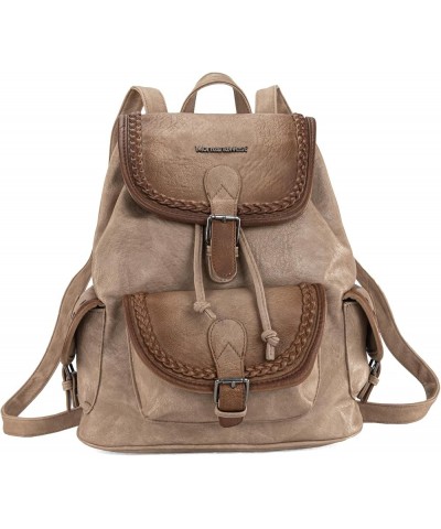 Backpack Purse for Women Soft Washed Leather Drawstring Casual Travel Backpacks Washed Leather-khaki $24.29 Backpacks