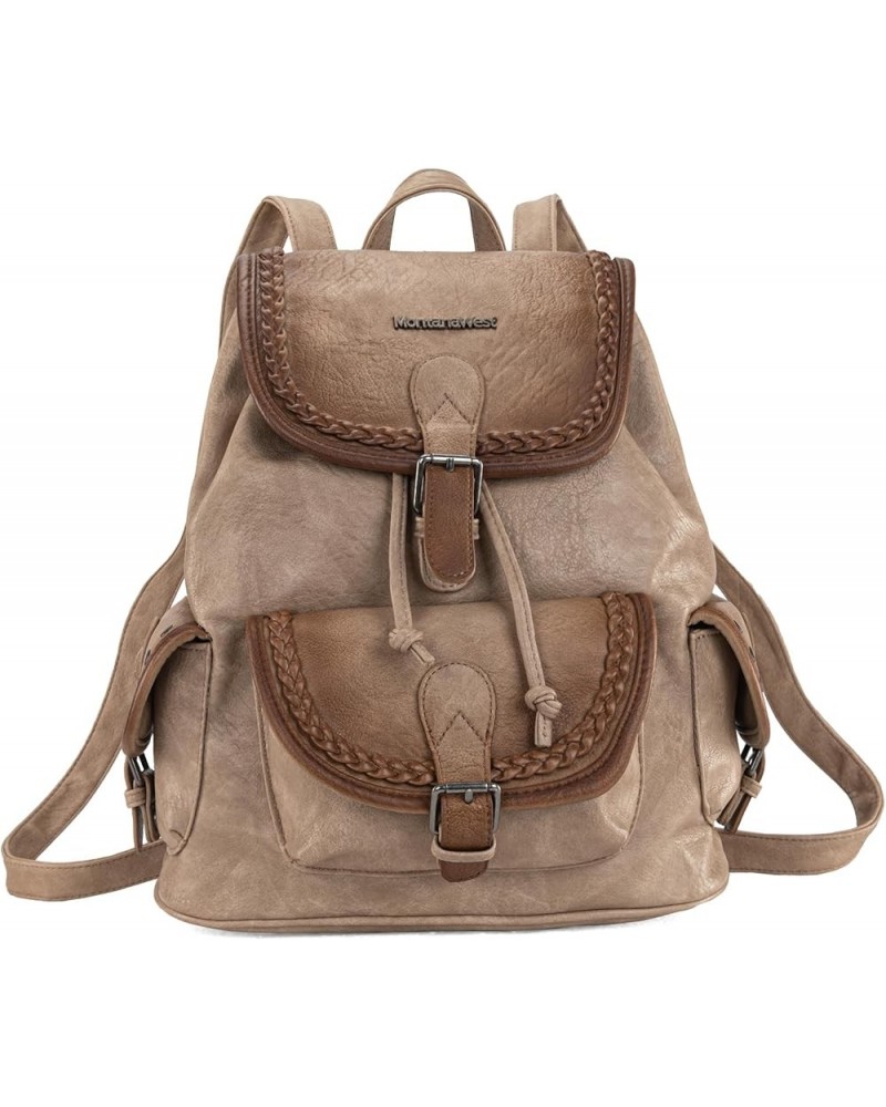 Backpack Purse for Women Soft Washed Leather Drawstring Casual Travel Backpacks Washed Leather-khaki $24.29 Backpacks