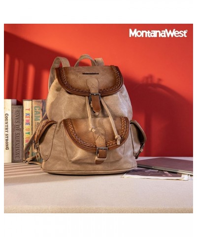 Backpack Purse for Women Soft Washed Leather Drawstring Casual Travel Backpacks Washed Leather-khaki $24.29 Backpacks