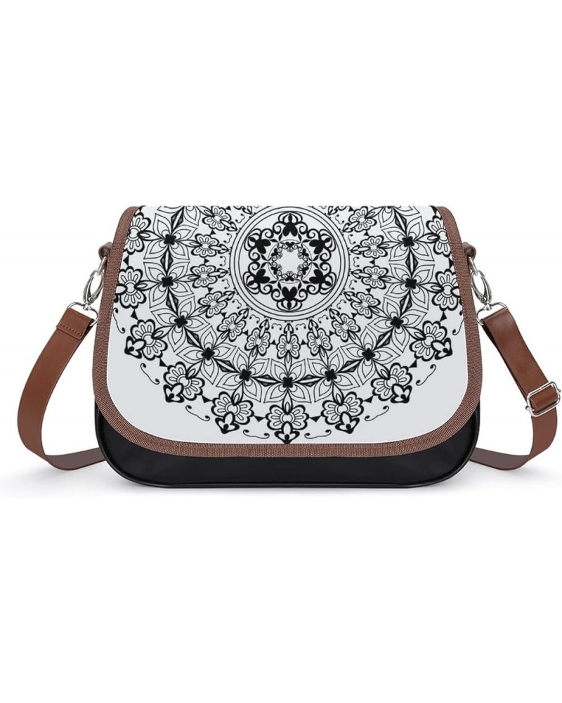 Printed Shoulder Crossbody Bag Leather Hobo Bags Medium Ladies Top Handles Satchels Grey Wolf Howling Color8 $25.91 Hobo Bags