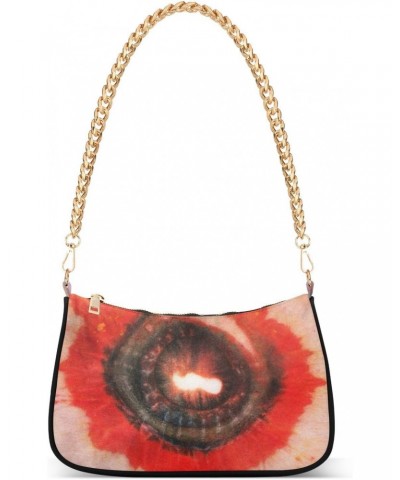 Women Chain Shoulder Purse Bag With Zipper Retro Tie Dye Print, Ethnic Style Hobo Tote Clutch Handbags with Chain Strap $14.5...