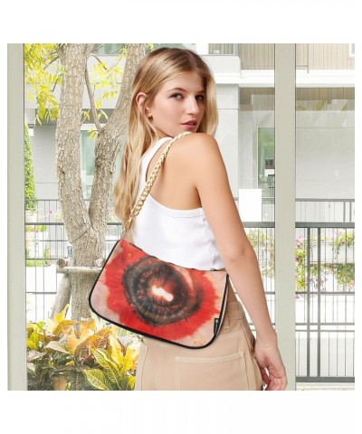 Women Chain Shoulder Purse Bag With Zipper Retro Tie Dye Print, Ethnic Style Hobo Tote Clutch Handbags with Chain Strap $14.5...