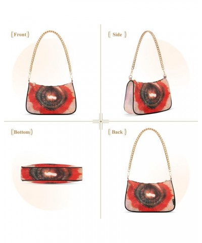 Women Chain Shoulder Purse Bag With Zipper Retro Tie Dye Print, Ethnic Style Hobo Tote Clutch Handbags with Chain Strap $14.5...