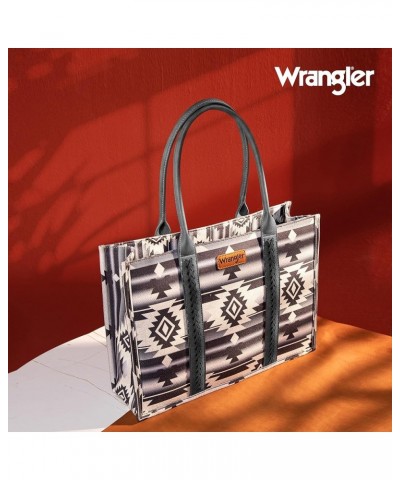 Wrangler Tote Bag for Women Aztec Top Handle Satchel Purse Boho Shoulder Handbags Angel Diamond Black $31.67 Satchels