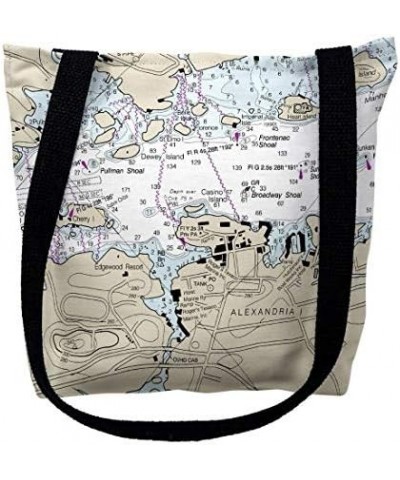 TY14772M 16 x 16 in. Alexandria Bay New York Nautical Map Tote Bag - Medium $17.83 Totes