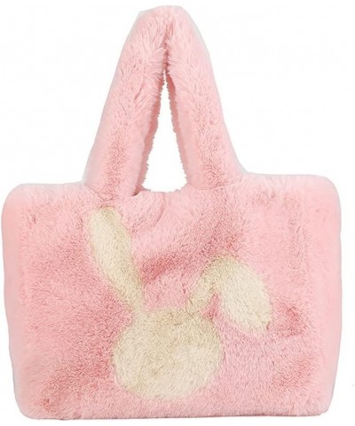 Women Cute Bunny Ears Plush Shoulder Bag Soft Rabbit Plush Animal Crossbody Bag Cartoon Rabbit Purse (Brown) A Pink $23.19 Totes