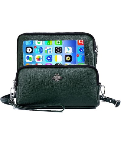 Genuine Leather Touch Screen Phone Bag Case Wristlet Handbag Wallet for Women Girls L4- Green $16.50 Wristlets