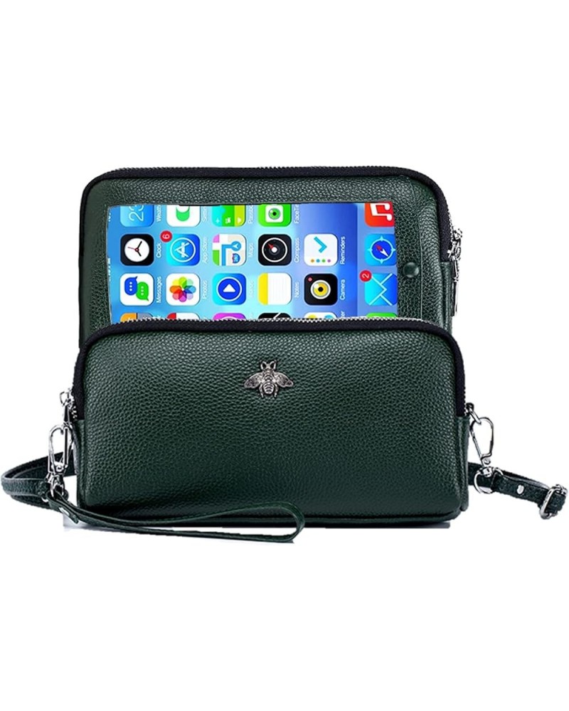 Genuine Leather Touch Screen Phone Bag Case Wristlet Handbag Wallet for Women Girls L4- Green $16.50 Wristlets