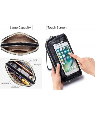 Genuine Leather Touch Screen Phone Bag Case Wristlet Handbag Wallet for Women Girls L4- Green $16.50 Wristlets