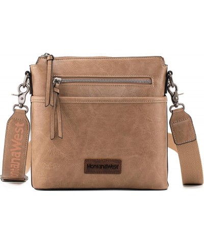 Crossbody Bag for Women Multi Pocket Cross Body Bag Purses with Guitar Strap Z Retro Khaki $15.75 Crossbody Bags