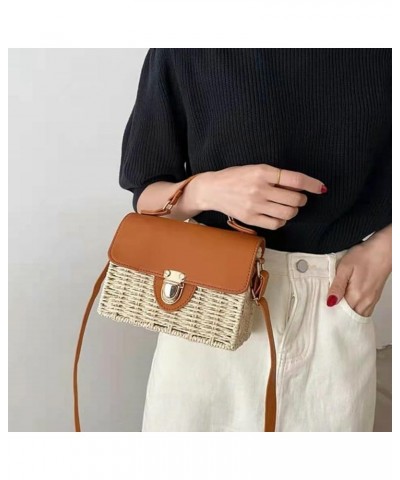 Straw Tote Bag for Women Straw Shoulder Bag Crossbody Bag Summer Beach Bag Satchel Purses Beige $13.19 Crossbody Bags