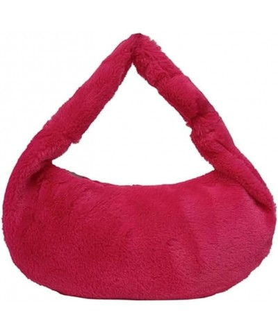 Y2k Purse Faux Fur Bags Handbag Bag Y2k Aesthetic Accessories Y2k Bag Shoulder Bag Y2k Accessories Fuzzy Purse Rose Red $11.3...