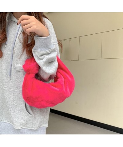 Y2k Purse Faux Fur Bags Handbag Bag Y2k Aesthetic Accessories Y2k Bag Shoulder Bag Y2k Accessories Fuzzy Purse Rose Red $11.3...