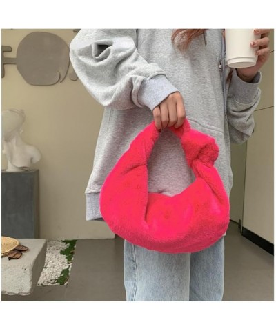 Y2k Purse Faux Fur Bags Handbag Bag Y2k Aesthetic Accessories Y2k Bag Shoulder Bag Y2k Accessories Fuzzy Purse Rose Red $11.3...