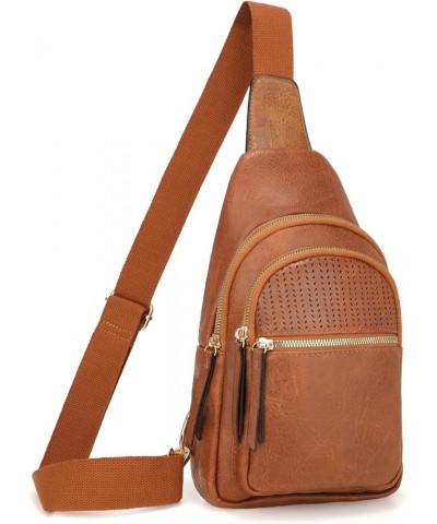 Small Sling Bags for Women Crossbody Purse Fanny Pack Faux Leather Cross Body Bag for Travel Brown $12.74 Crossbody Bags