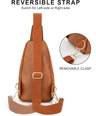 Small Sling Bags for Women Crossbody Purse Fanny Pack Faux Leather Cross Body Bag for Travel Brown $12.74 Crossbody Bags