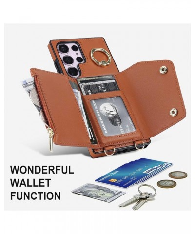 Wallet Case for Samsung Galaxy S23 Ultra/S23 Plus/S23, [Crossbody Strap] Premium PU Leather Purse Card Holder Case Lanyard Cr...