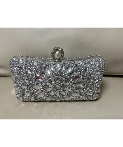 Crystal Box Clutch, Women Rhinestone Purse Handbag, Jeweled Evening Bags Silver $7.94 Evening Bags