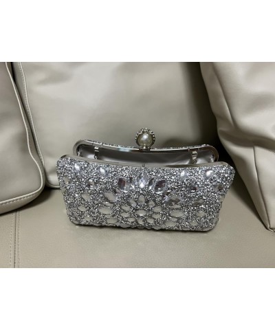 Crystal Box Clutch, Women Rhinestone Purse Handbag, Jeweled Evening Bags Silver $7.94 Evening Bags