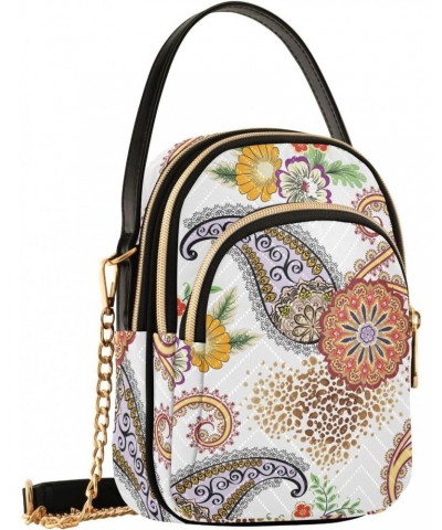 Paisley Crossbody Bags for Women Small Sling Cross Body Bag Fanny Packs Mini Wallet Phone Purse $12.59 Crossbody Bags