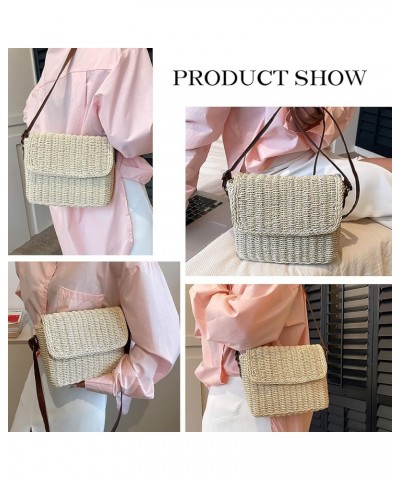 Straw Crossbody Bags for Women, Summer Straw Beach Bag Handmade Woven Straw Purses and Handbags for Vacation Travel Beige $11...