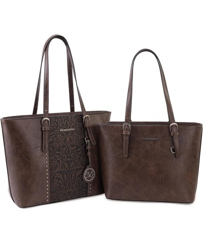 Tote Bag for Women Large Purse and Handbags Set Embossed Collection Purse 2Pcs Set 2 Set-coffee $24.29 Totes