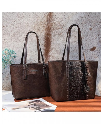 Tote Bag for Women Large Purse and Handbags Set Embossed Collection Purse 2Pcs Set 2 Set-coffee $24.29 Totes