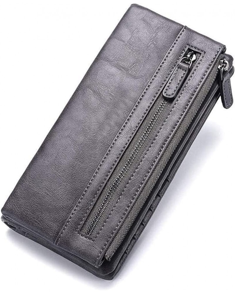 Leather Wallet Men Coin Purses Man Masculine Clutch Bag and Handbags Wallet Wallet (Color : Brown) Gray $26.76 Wallets