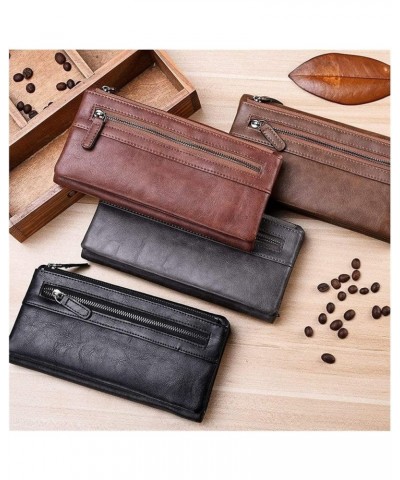 Leather Wallet Men Coin Purses Man Masculine Clutch Bag and Handbags Wallet Wallet (Color : Brown) Gray $26.76 Wallets