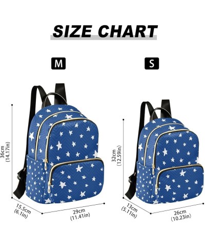 4th of July Women Backpack Navy White Doodle Stars Anti-Theft Travel Backpack Lightweight Handbag Roomy Weekend Bag Everyday ...