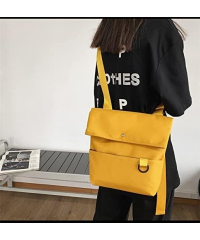 Fashion chaic street style canvas crossbody with shoulder bag handbag small squre bag for women and men couples (yellow) Yell...