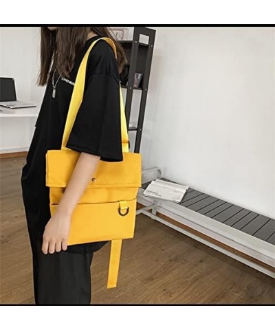 Fashion chaic street style canvas crossbody with shoulder bag handbag small squre bag for women and men couples (yellow) Yell...