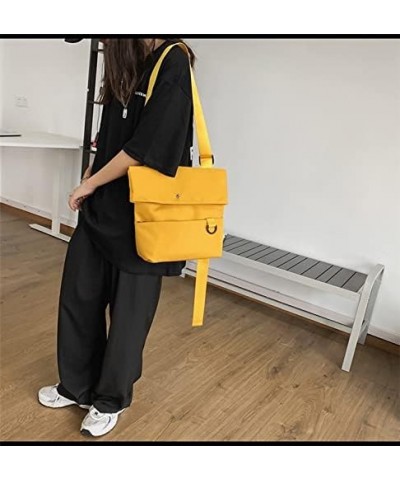 Fashion chaic street style canvas crossbody with shoulder bag handbag small squre bag for women and men couples (yellow) Yell...