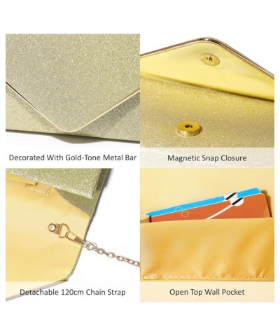 Clutch Purses For Women Evening Bags Shining Envelope Handbags Shoulder Crossbody bag for Women Wedding Party Prom Gold 1517 ...