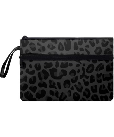 Women's Wristlet Handbags Coin Card Purse with Front Pocket Credit Card Organizer Lanyard Wallet for Women Black Leopard $10....