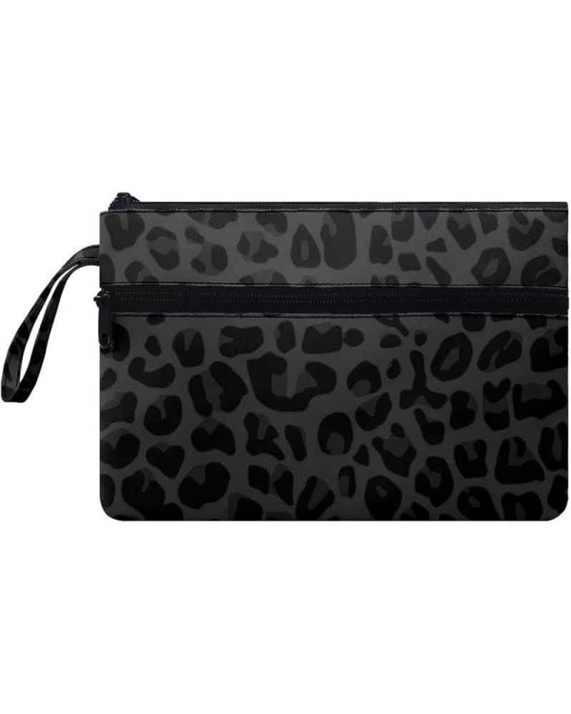 Women's Wristlet Handbags Coin Card Purse with Front Pocket Credit Card Organizer Lanyard Wallet for Women Black Leopard $10....