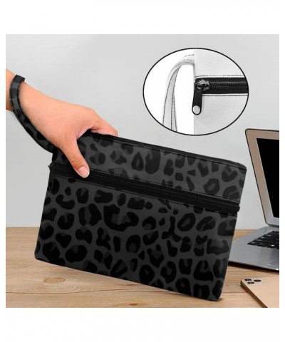 Women's Wristlet Handbags Coin Card Purse with Front Pocket Credit Card Organizer Lanyard Wallet for Women Black Leopard $10....