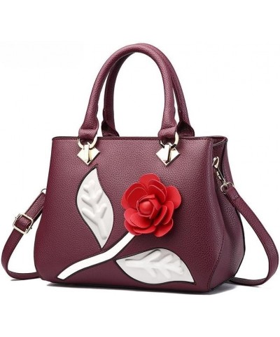 Design Sense Three-Dimensional Flower Delicate Big Handbag Women Handbags One-Shoulder Cross Body Bag Purple $16.33 Totes