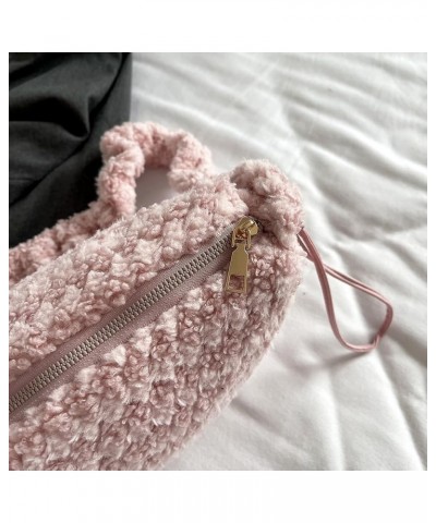 Drawstring Plush Tote Bag Versatile Fluffy Satchel Bag Fuzzy Crossbody Bag Women Furry Shoulder Bag Daily Dating Bag Pink $10...