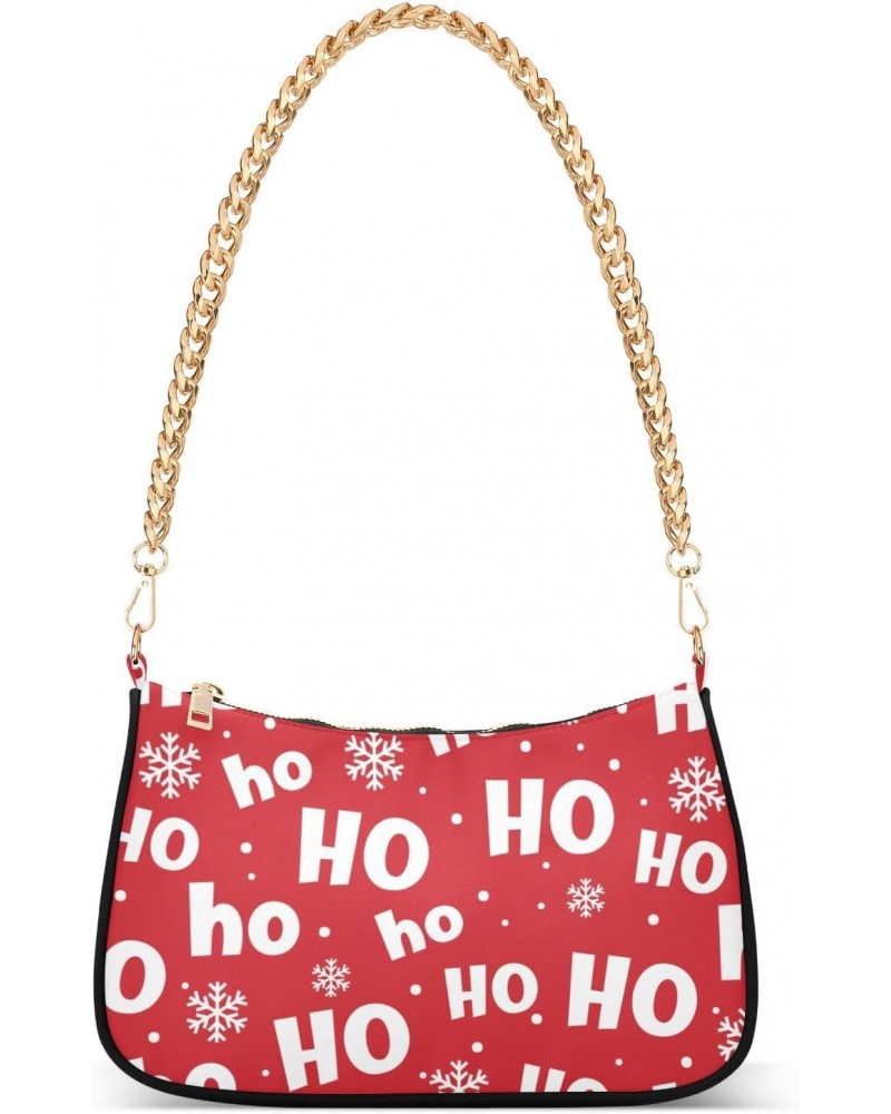 Christmas Shoulder Bag Ho Ho Ho Xmas Joy Women Clutch Handbag Date Chain Bag Holiday Birthday Xmas White Elephant Gift for Gi...