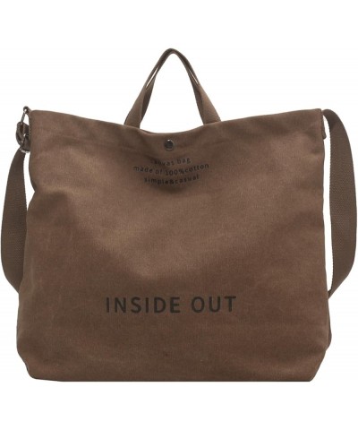 Canvas Tote Bag for Women Crossbody Shoulder Handbag for Work Coffee $12.99 Totes