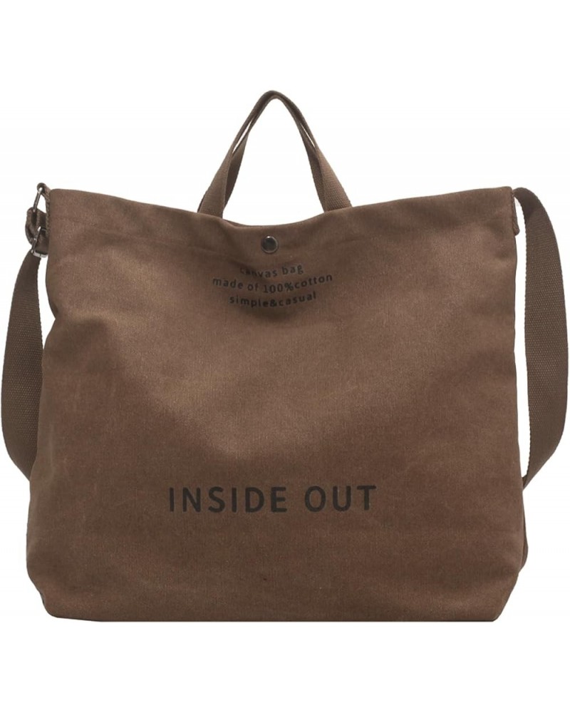 Canvas Tote Bag for Women Crossbody Shoulder Handbag for Work Coffee $12.99 Totes