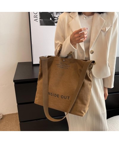 Canvas Tote Bag for Women Crossbody Shoulder Handbag for Work Coffee $12.99 Totes