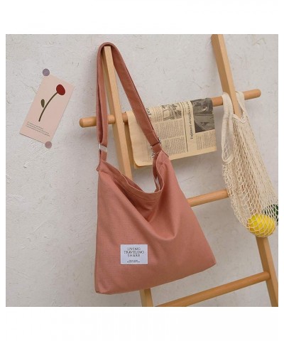 Women's Retro Large Size Canvas Shoulder Bag Hobo Crossbody Handbag Casual Tote Dark Chestnut $8.57 Totes