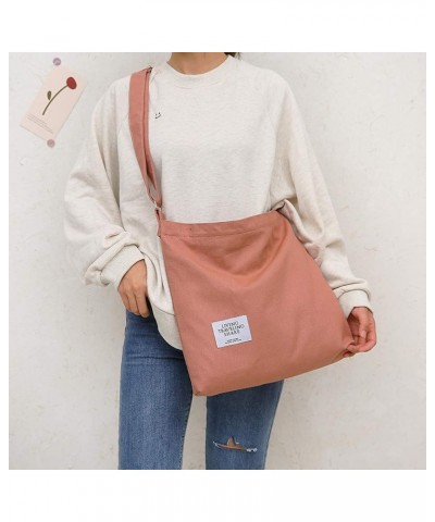 Women's Retro Large Size Canvas Shoulder Bag Hobo Crossbody Handbag Casual Tote Dark Chestnut $8.57 Totes