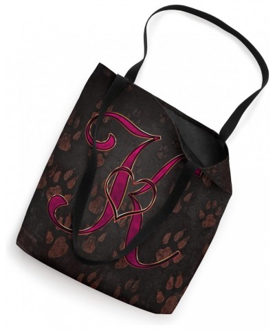 Paw Print Letter K Rose Pet Dog Cat Animal Heart Love Name Tote Bag $13.11 Totes